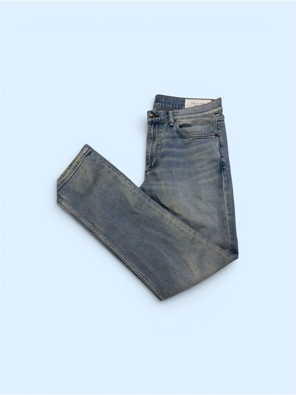 rag & bone Men's Slim Straight Light Blue Jeans